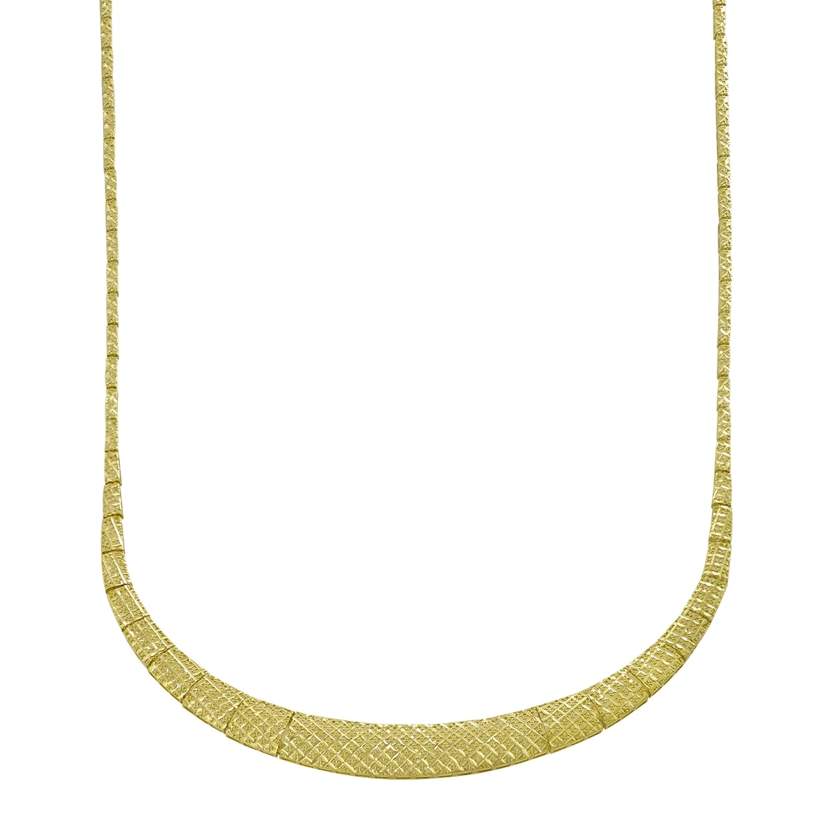 Gargantilla en oro amarillo de 18 Kilates con visos, Degrade, 45 cm. de largo, 2 mm. de ancho