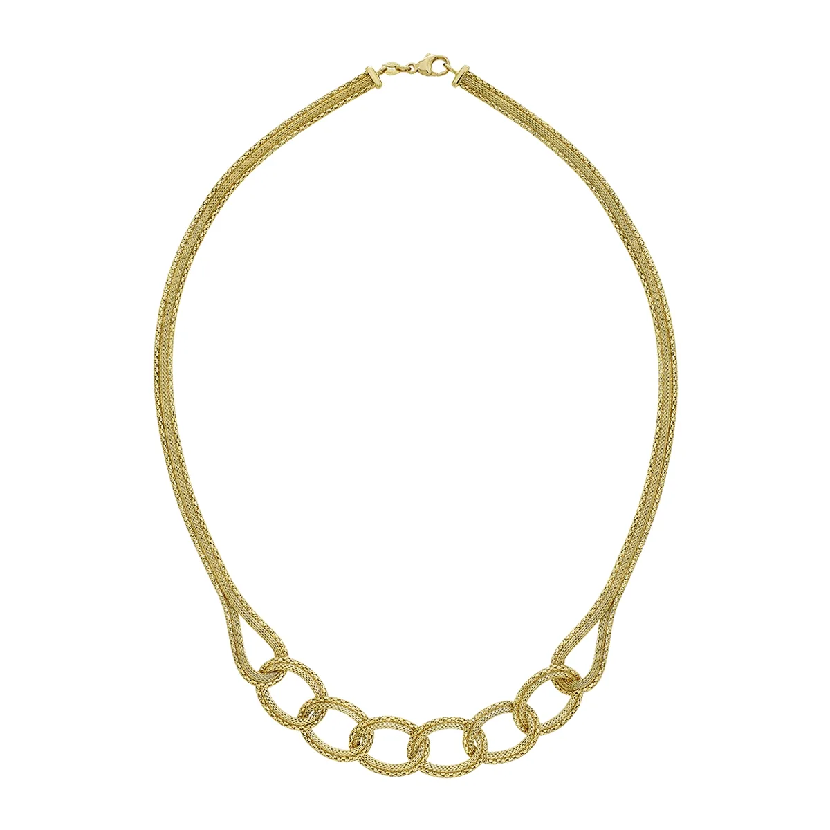 Gargantilla en oro amarillo de 18 Kilates con visos, Grumette, 45 cm. de largo, 4.50 mm. de ancho