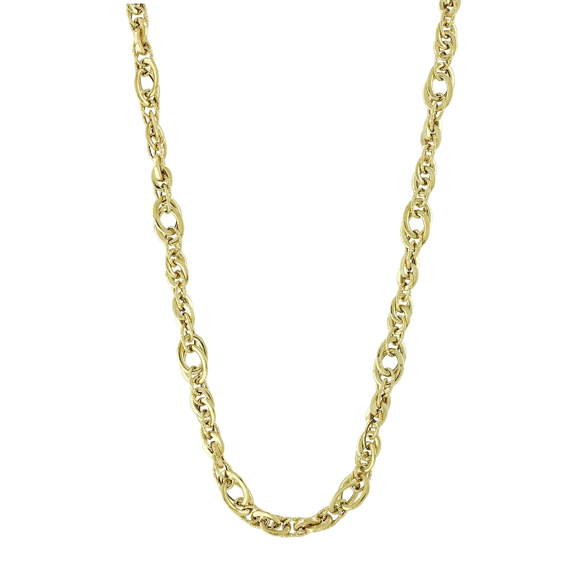 Gargantilla en oro amarillo de 18 Kilates con visos, 45 cm. de largo, 5 mm. de ancho