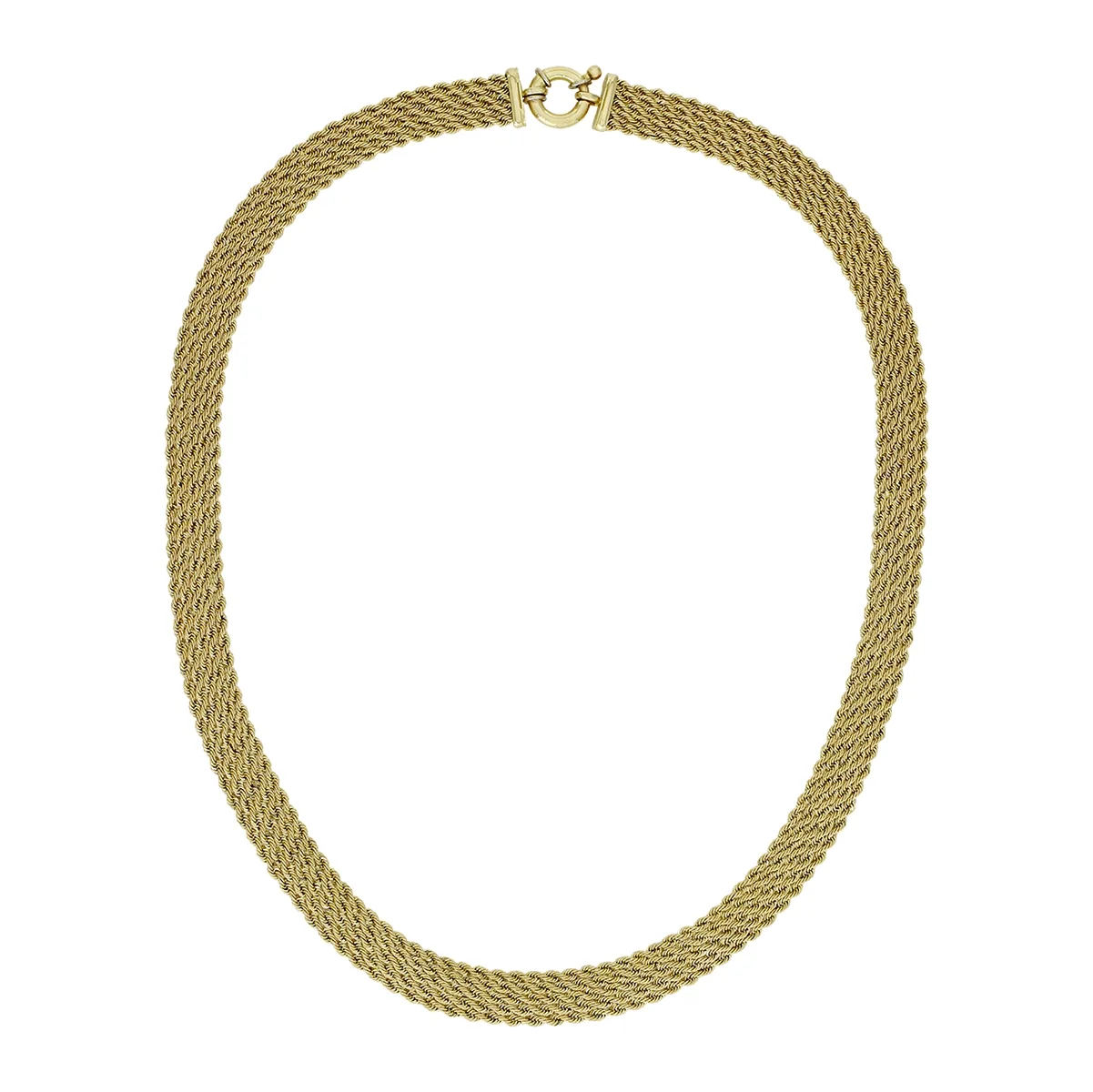 Gargantilla en oro amarillo de 18 Kilates, Tiras, 43 cm. de largo, 2.50 mm. de ancho