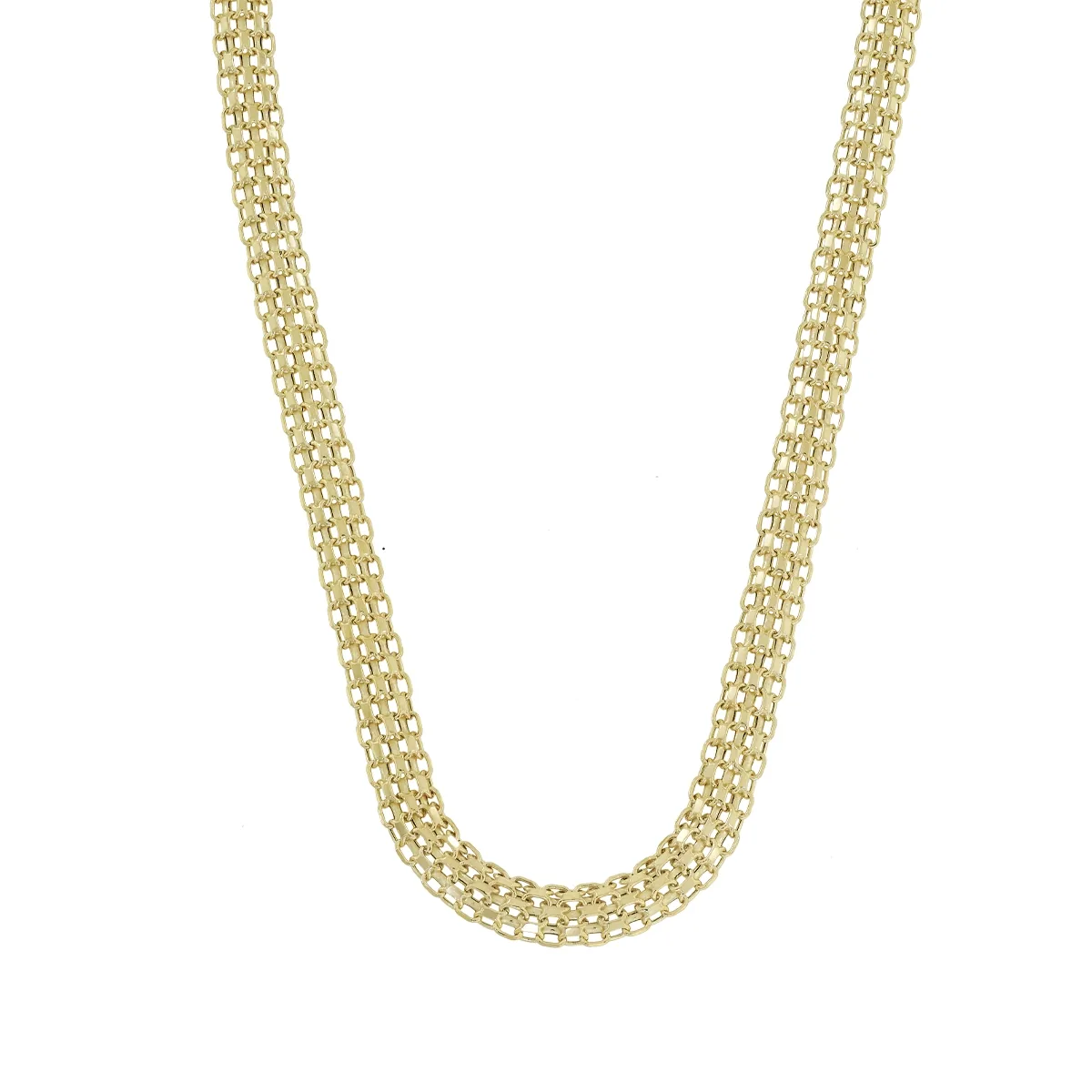 Gargantilla en oro amarillo de 18 Kilates satinado, 45 cm. de largo, 6 mm. de ancho