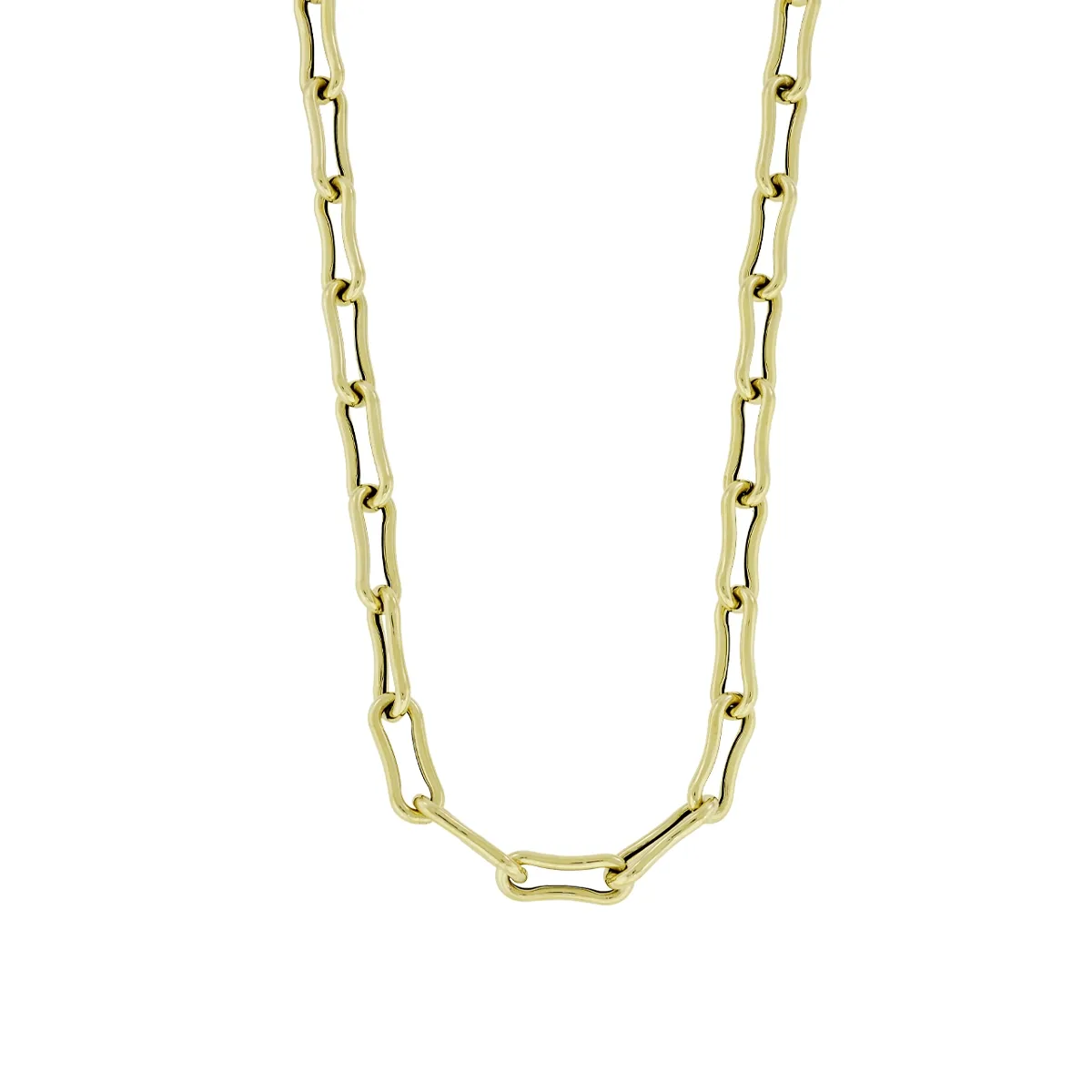 Gargantilla en oro amarillo de 18 Kilates, Onda, 45 cm. de largo, 5 mm. de ancho