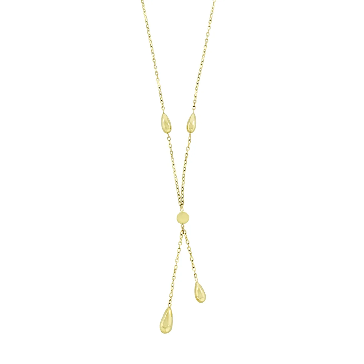 Gargantilla en oro amarillo de 18 Kilates, Lágrima, 42 cm. de largo, 1.50 mm. de ancho