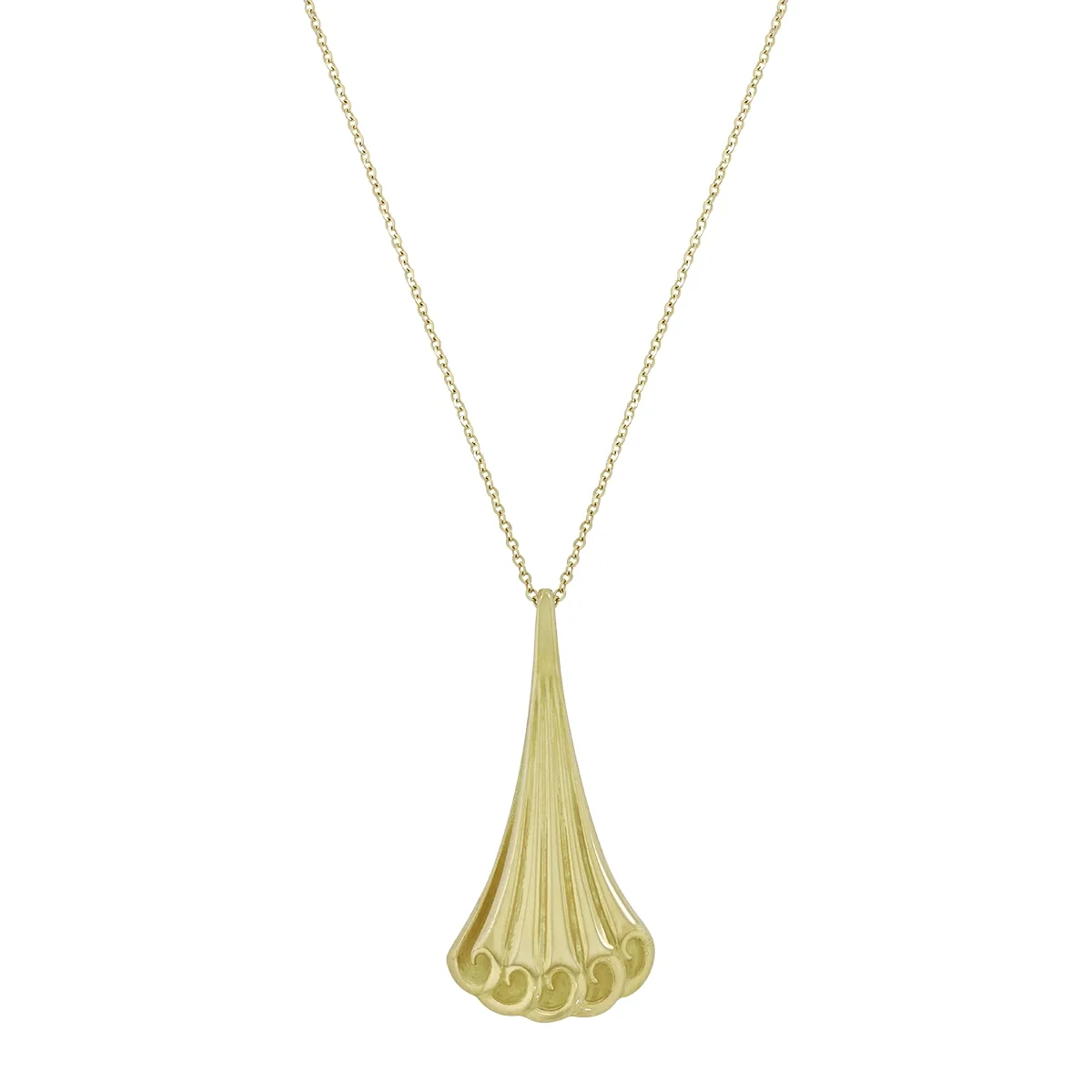 Gargantilla en oro amarillo de 18 Kilates satinado, Franjas, 42 cm. de largo, 1 mm. de ancho