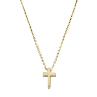 Gargantilla en oro amarillo de 18 Kilates, Cruz, 42 cm. de largo, 0.50 mm. de ancho