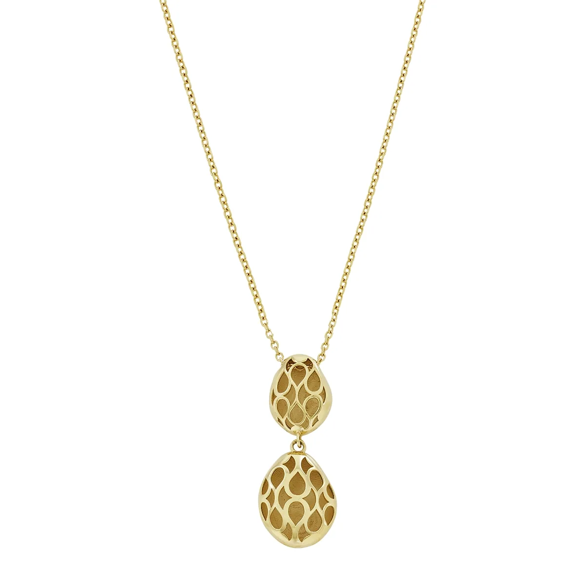 Gargantilla en oro amarillo de 18 Kilates, Lágrima, 40 cm. de largo, 1 mm. de ancho
