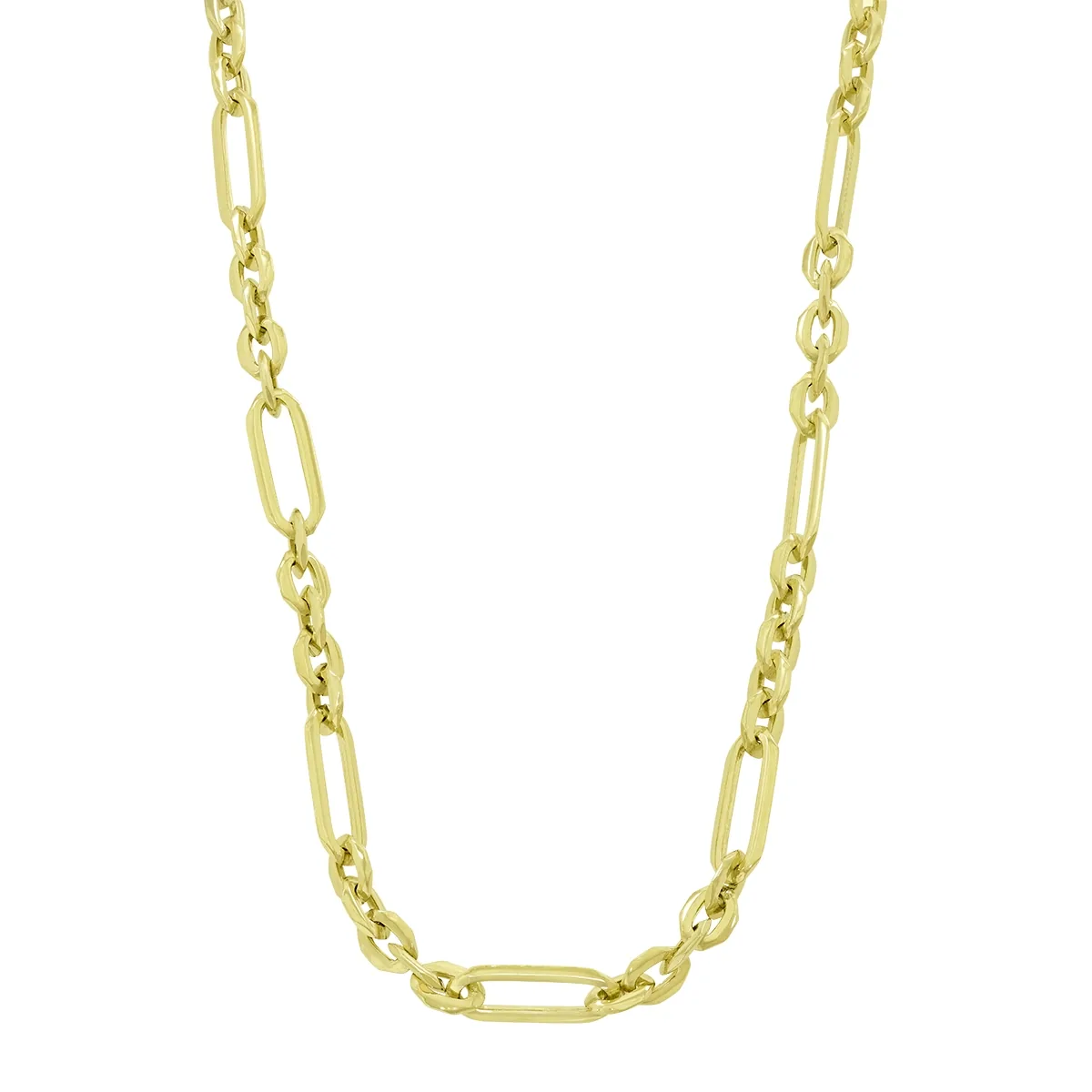 Gargantilla en oro amarillo de 18 Kilates, Figuras geométricas, 45 cm. de largo, 4.50 mm. de ancho