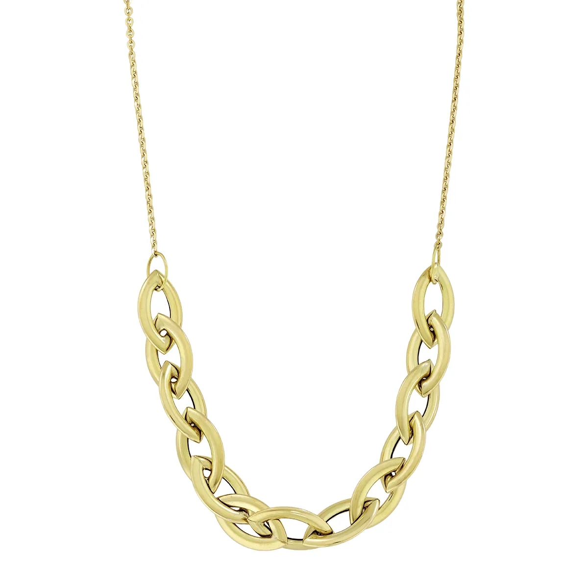 Gargantilla en oro amarillo de 18 Kilates, Hoja, 42 cm. de largo, 1 mm. de ancho