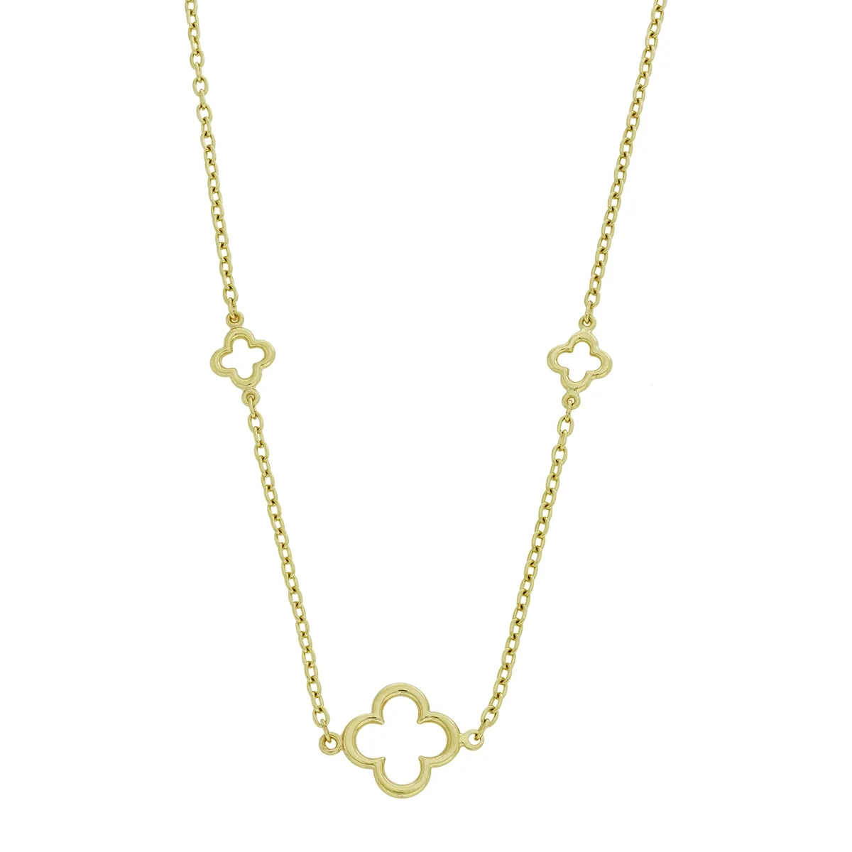 Gargantilla en oro amarillo de 18 Kilates, Flores, 45 cm. de largo, 1.50 mm. de ancho