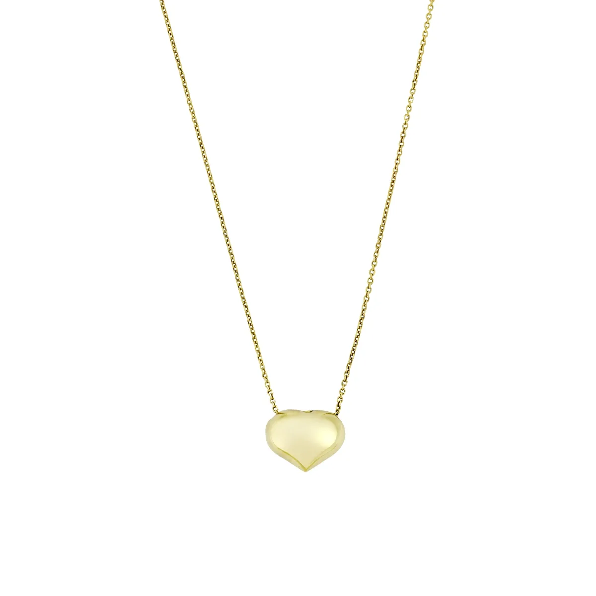 Gargantilla en oro amarillo de 18 Kilates, Corazón, 41 cm. de largo, 0.50 mm. de ancho