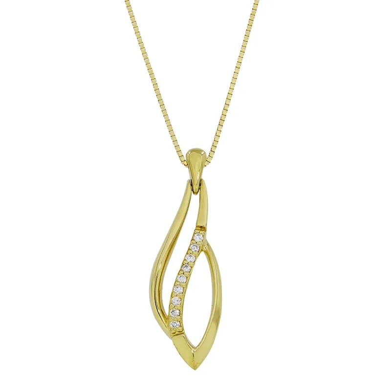 Gargantilla en oro amarillo de 18 Kilates, Franjas, con diamantes de 0.05 Ct, 42 cm. de largo, 0.50 mm. de ancho