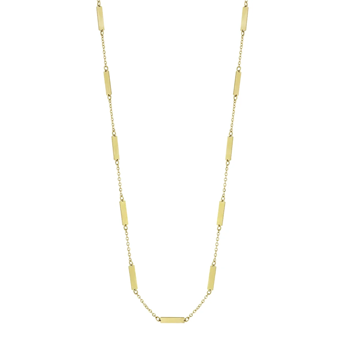 Gargantilla en oro amarillo de 18 Kilates, Barra, 42 cm. de largo, 1 mm. de ancho
