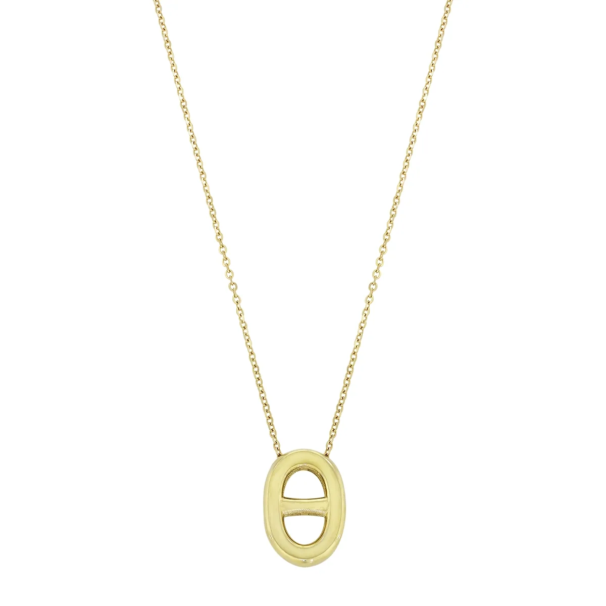 Gargantilla en oro amarillo de 18 Kilates, Ancla, 40 cm. de largo, 1 mm. de ancho