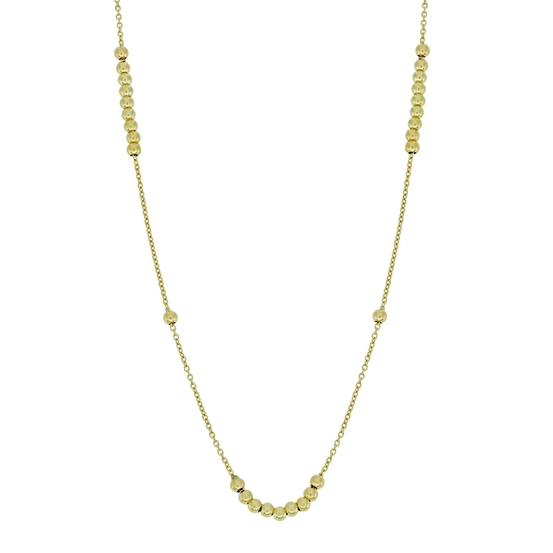 Gargantilla en oro amarillo de 18 Kilates, Figuras geométricas, 42 cm. de largo, 0.50 mm. de ancho