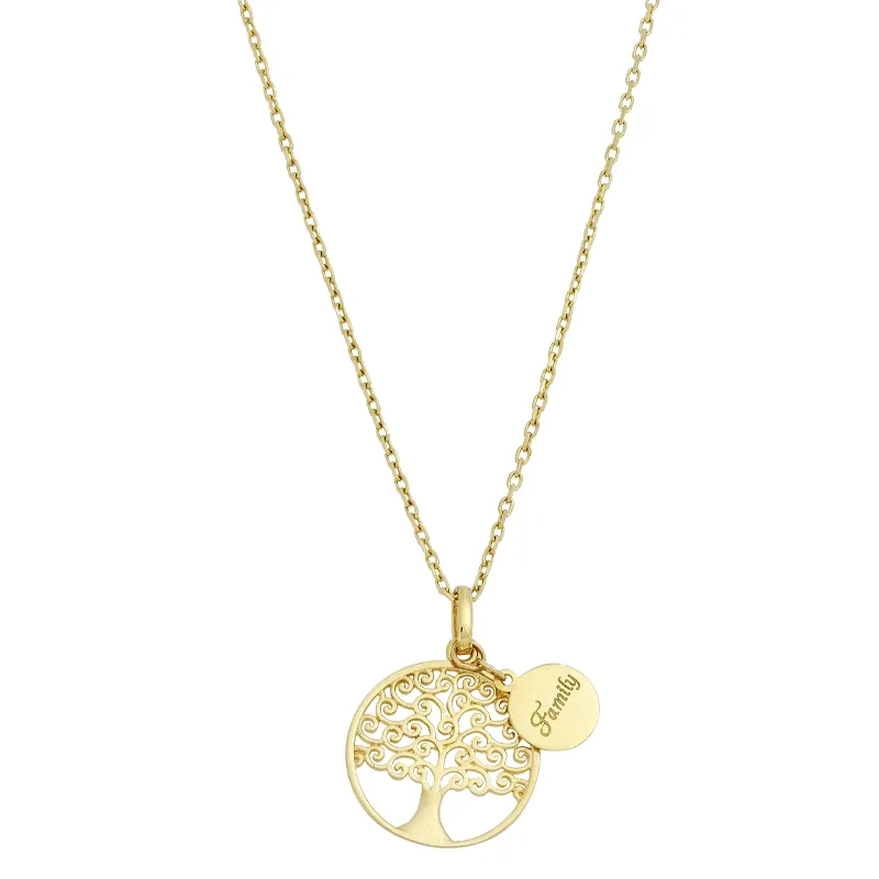 Gargantilla en oro amarillo de 18 Kilates, Árbol, 45 cm. de largo, 1 mm. de ancho