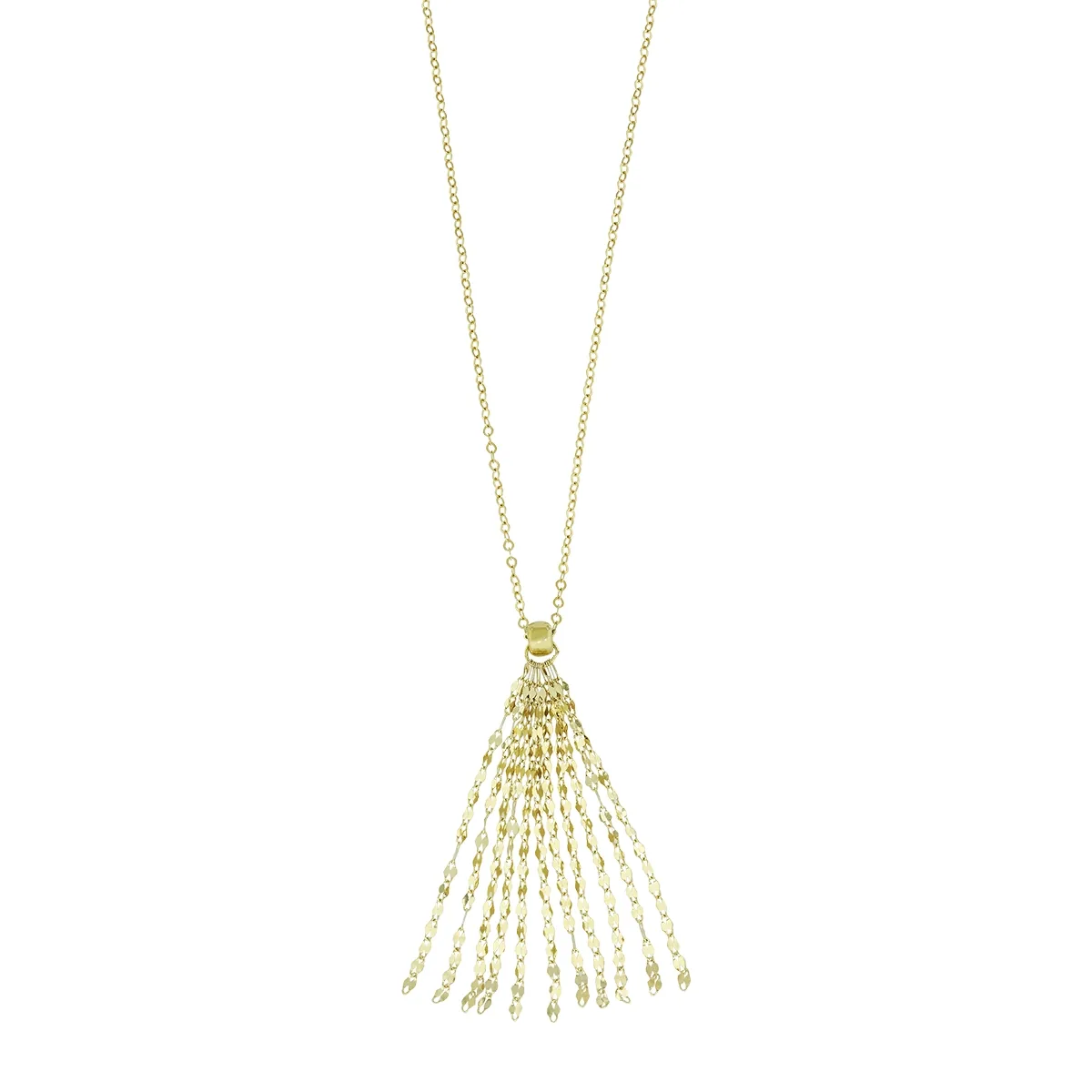 Gargantilla en oro amarillo de 18 Kilates con visos, Tiras, 40 cm. de largo, 1.50 mm. de ancho