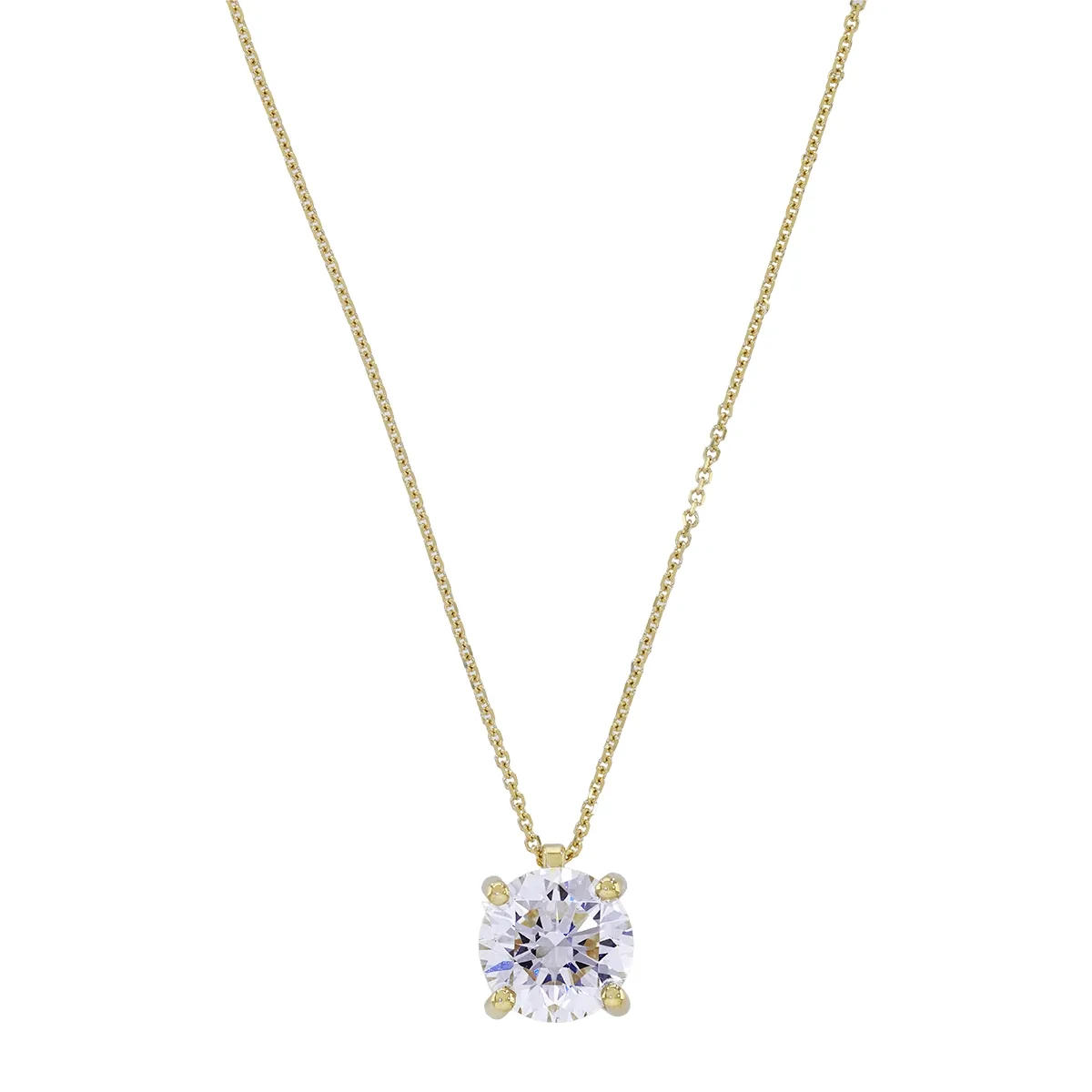 Gargantilla en oro amarillo de 18 Kilates, Uñas, con diamante laboratorio central de 2.00 Ct, 42 cm. de largo, 0.50 mm. de ancho