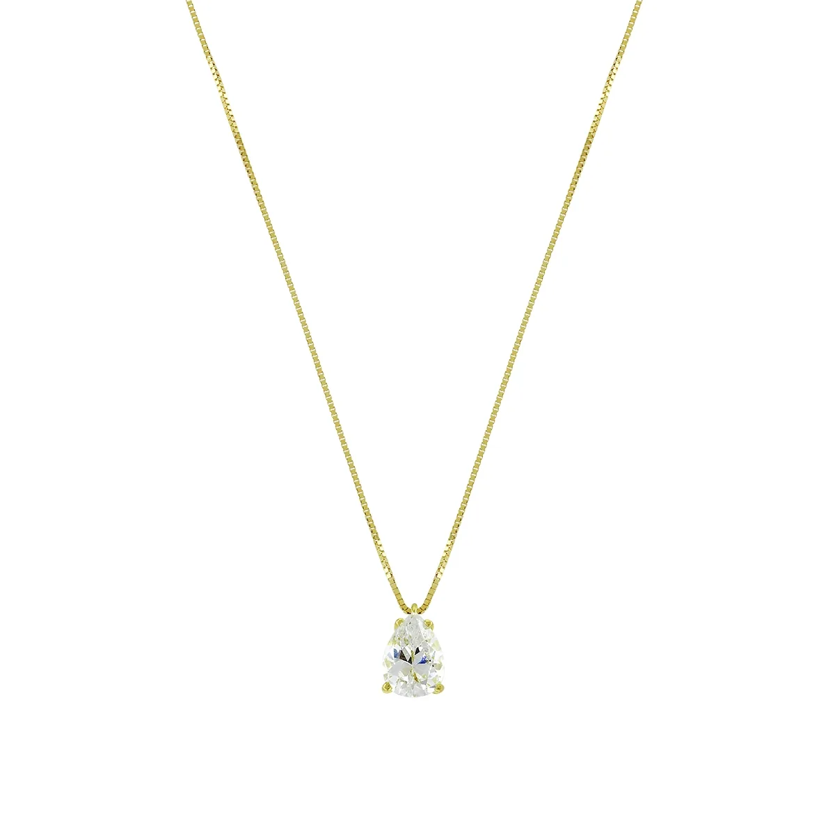 Gargantilla en oro amarillo de 18 Kilates, Uñas, con zircón central, 40 cm. de largo, 0.50 mm. de ancho