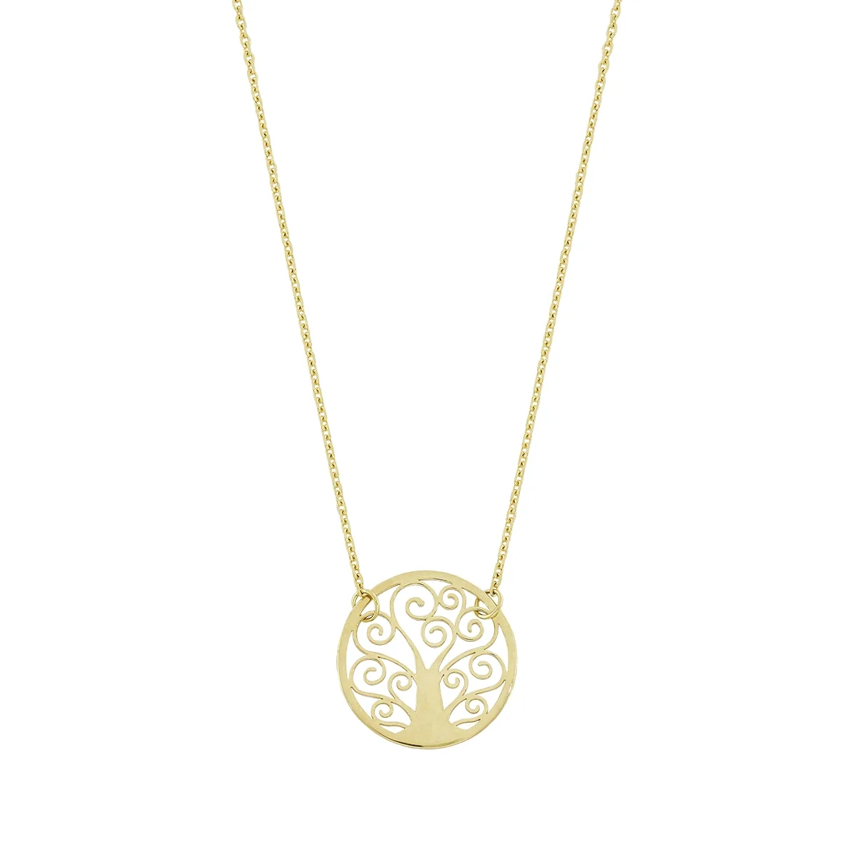 Gargantilla en oro amarillo de 18 Kilates, Árbol, 40 cm. de largo, 0.50 mm. de ancho