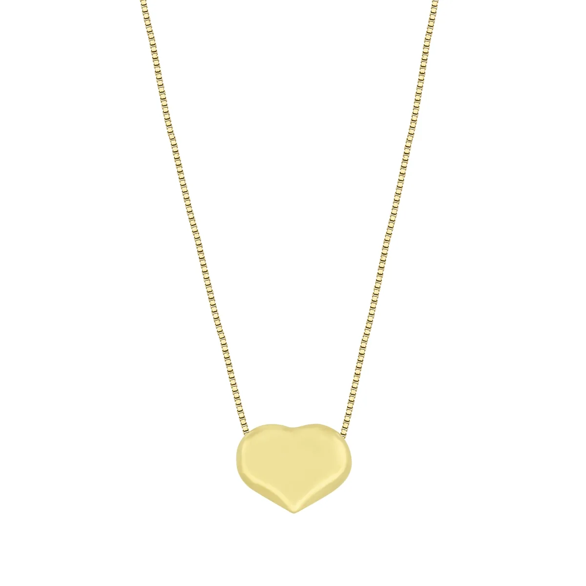 Gargantilla en oro amarillo de 18 Kilates, Corazón, 40 cm. de largo, 0.50 mm. de ancho