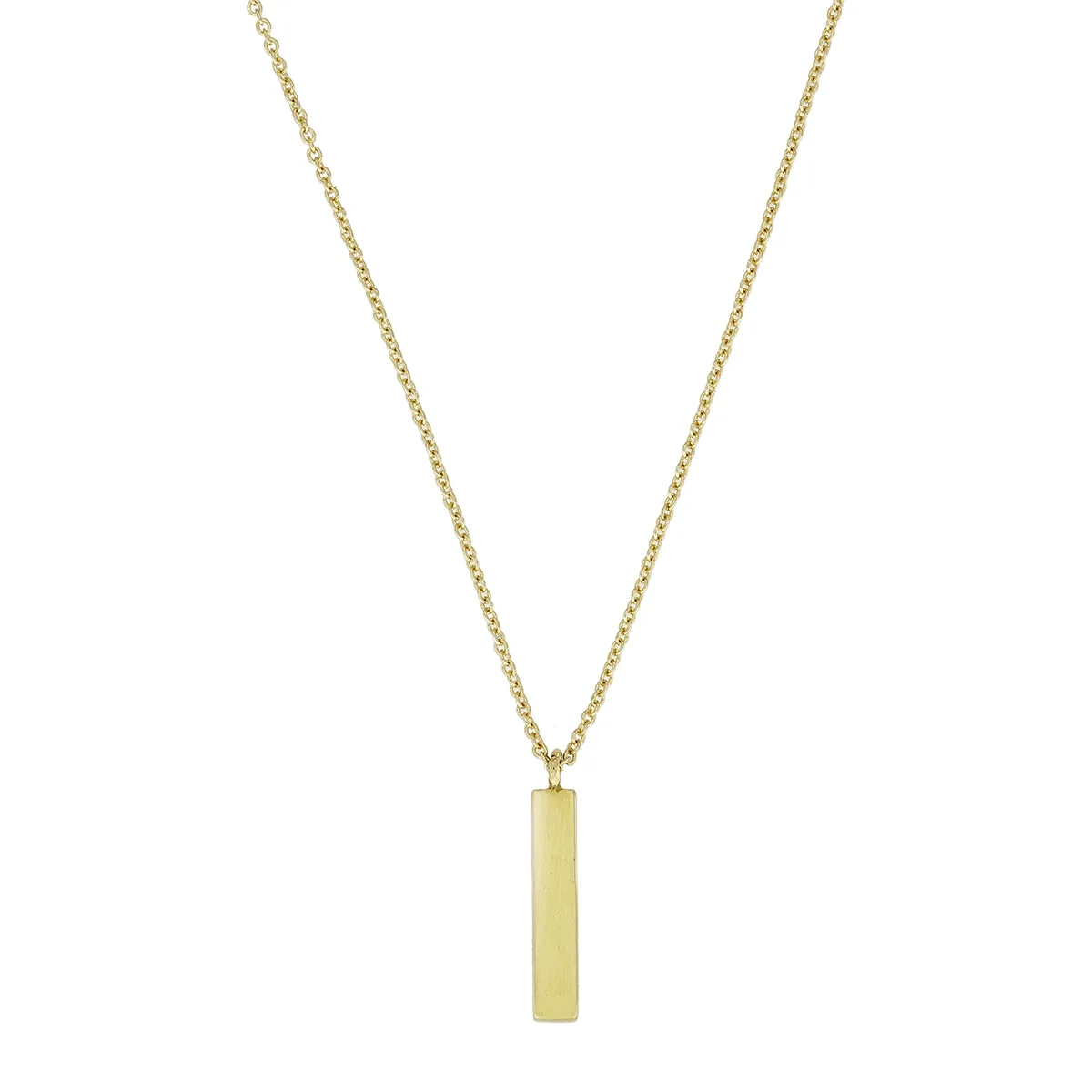 Gargantilla en oro amarillo de 18 Kilates, Barra, con zircones, 40 cm. de largo, 0.70 mm. de ancho