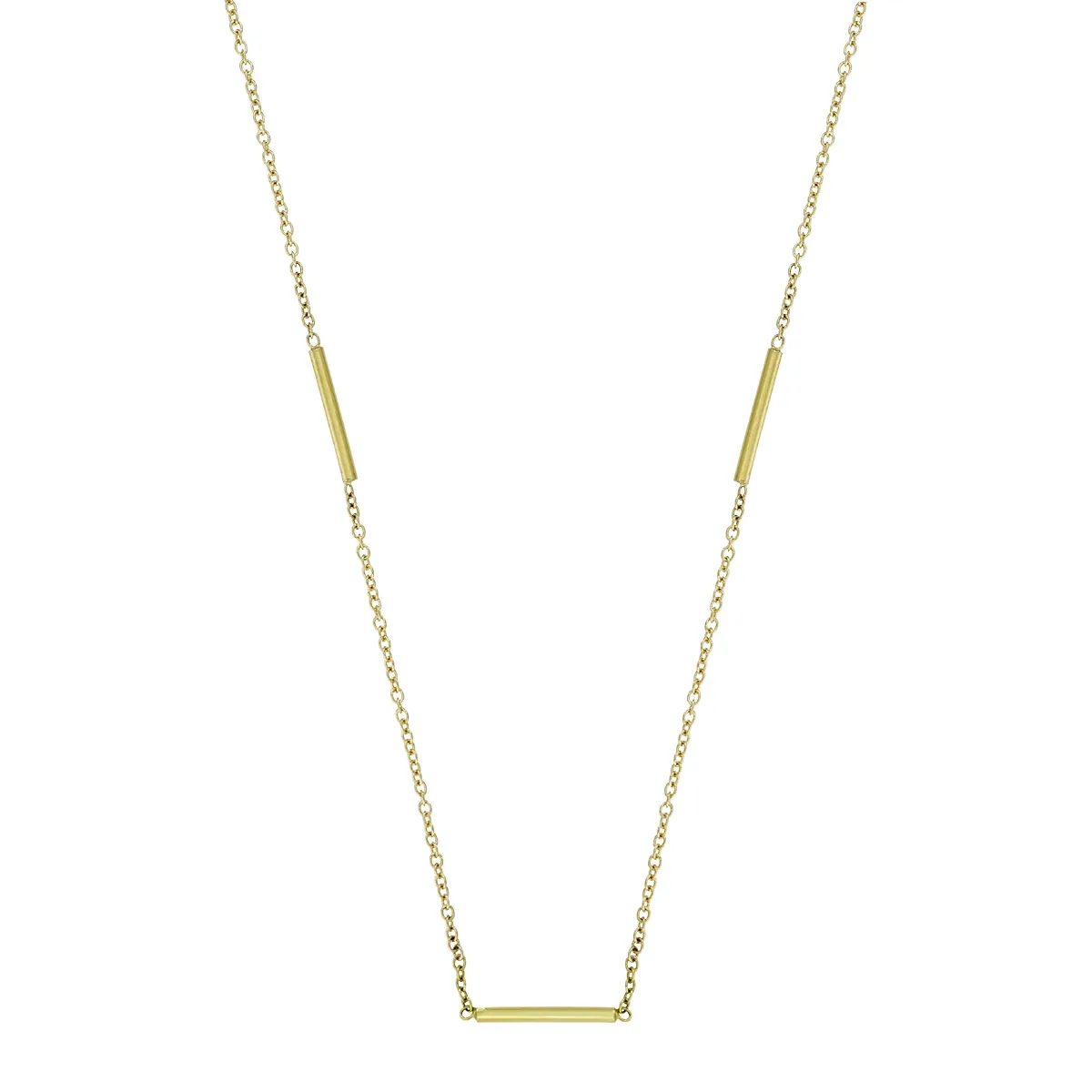Gargantilla en oro amarillo de 18 Kilates, Barra, 42 cm. de largo, 1 mm. de ancho