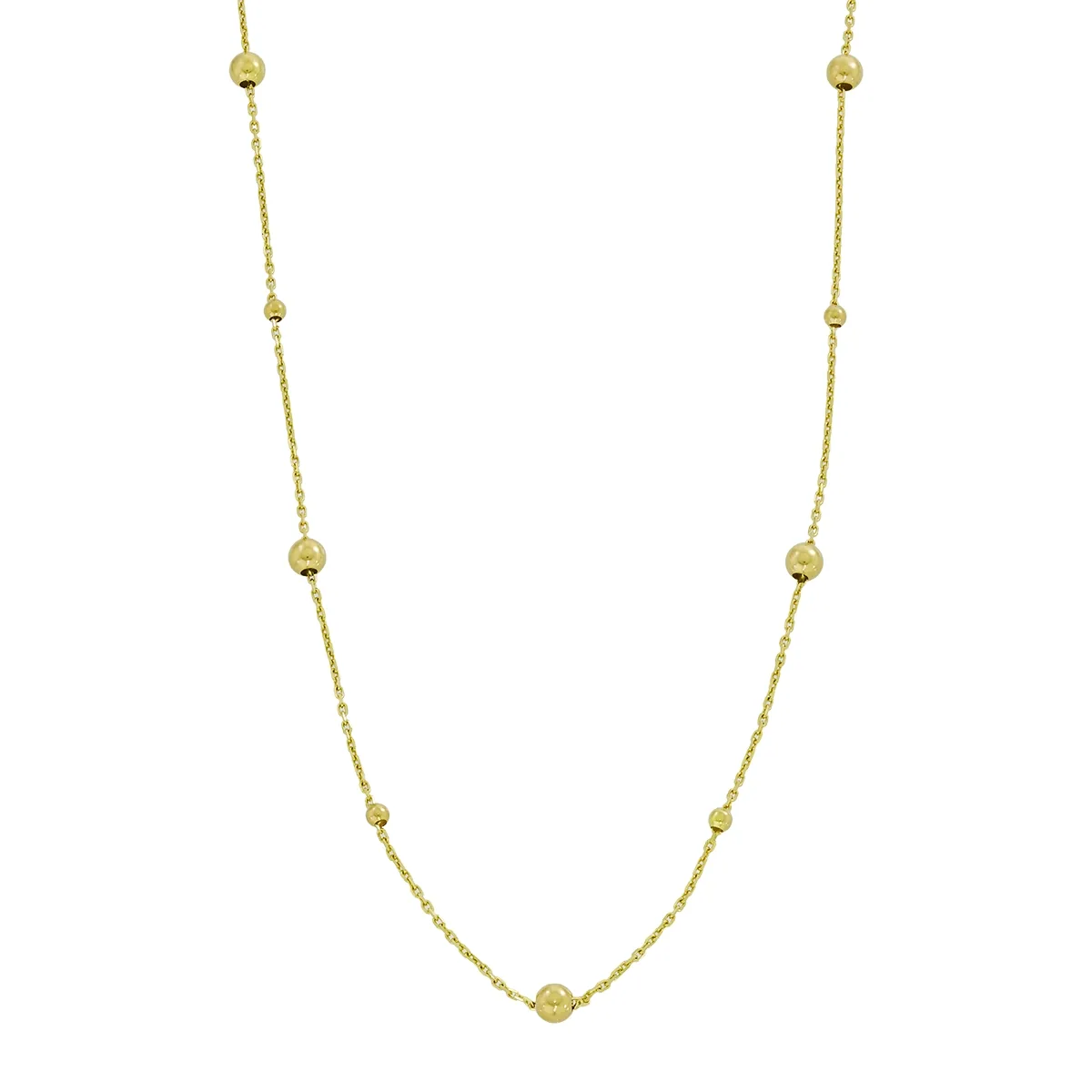Gargantilla en oro amarillo de 18 Kilates, Figuras geométricas, 42 cm. de largo, 0.50 mm. de ancho