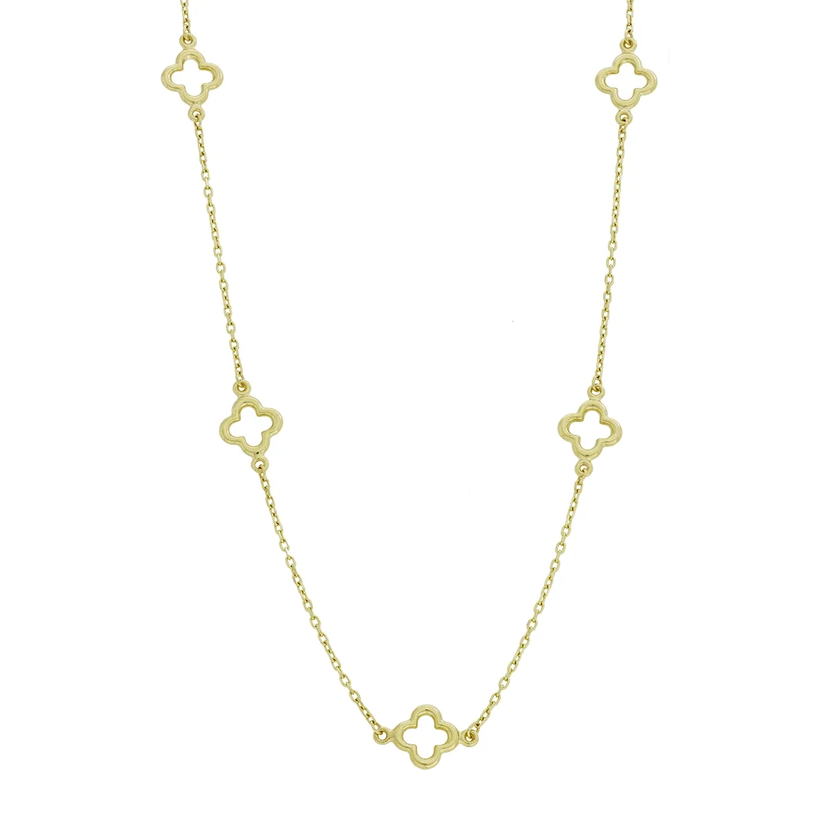 Gargantilla en oro amarillo de 18 Kilates, Flores, 42 cm. de largo, 0.50 mm. de ancho