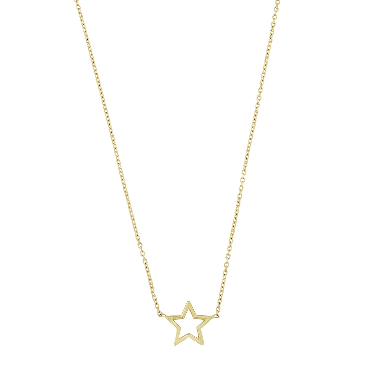 Gargantilla en oro amarillo de 18 Kilates, Estrella, 42 cm. de largo, 1 mm. de ancho