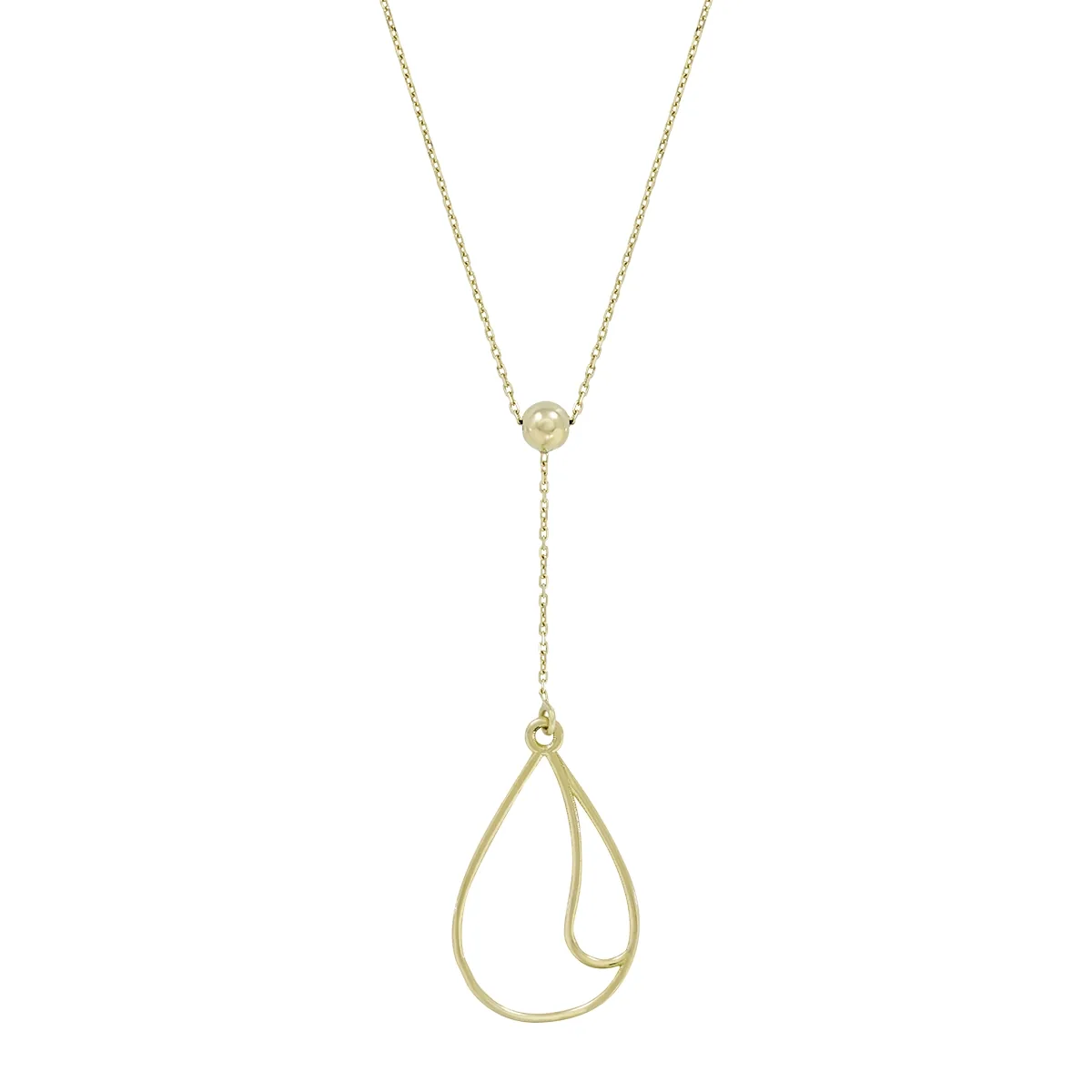 Gargantilla en oro amarillo de 18 Kilates, Lágrima, 45 cm. de largo, 0.50 mm. de ancho