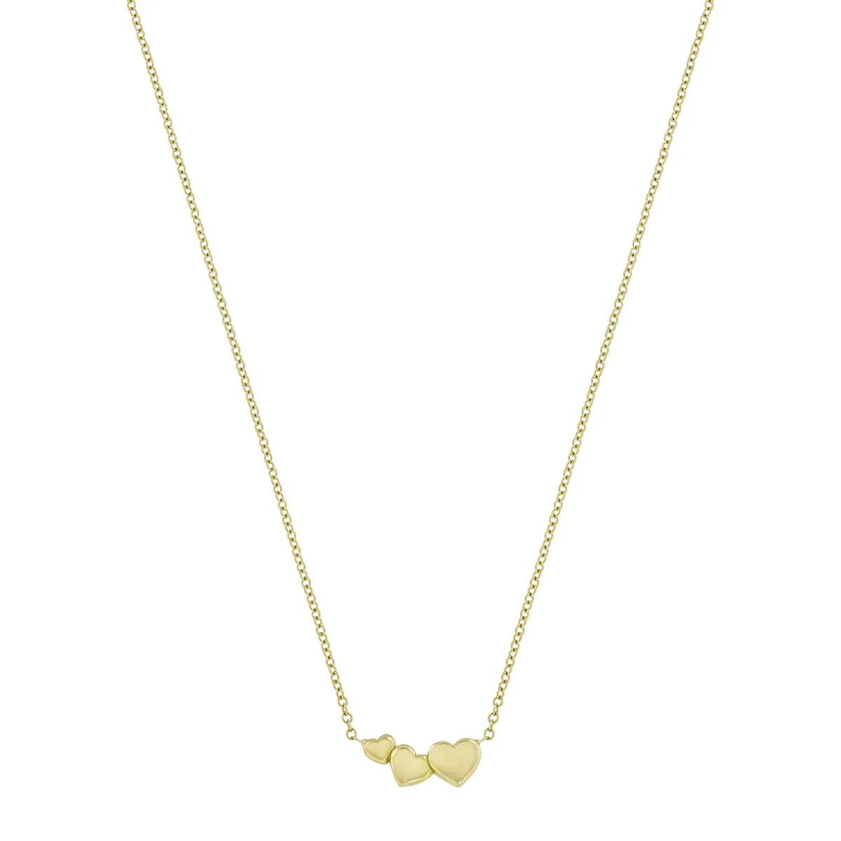 Gargantilla en oro amarillo de 18 Kilates, Corazón, 42 cm. de largo, 1 mm. de ancho