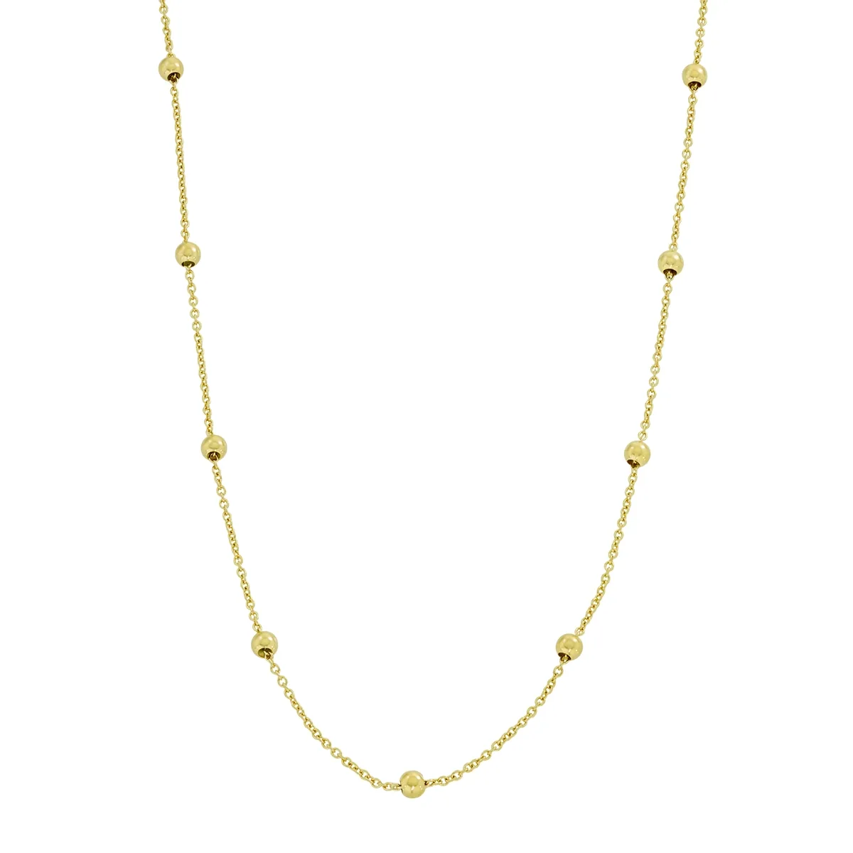 Gargantilla en oro amarillo de 18 Kilates, Figuras geométricas, 42 cm. de largo, 0.50 mm. de ancho