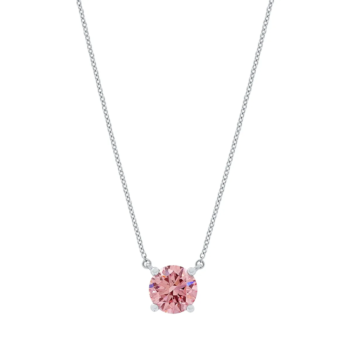 Gargantilla en oro blanco de 18 Kilates, Uñas, con diamante laboratorio central de 1.00 Ct, 42 cm. de largo, 0.50 mm. de ancho