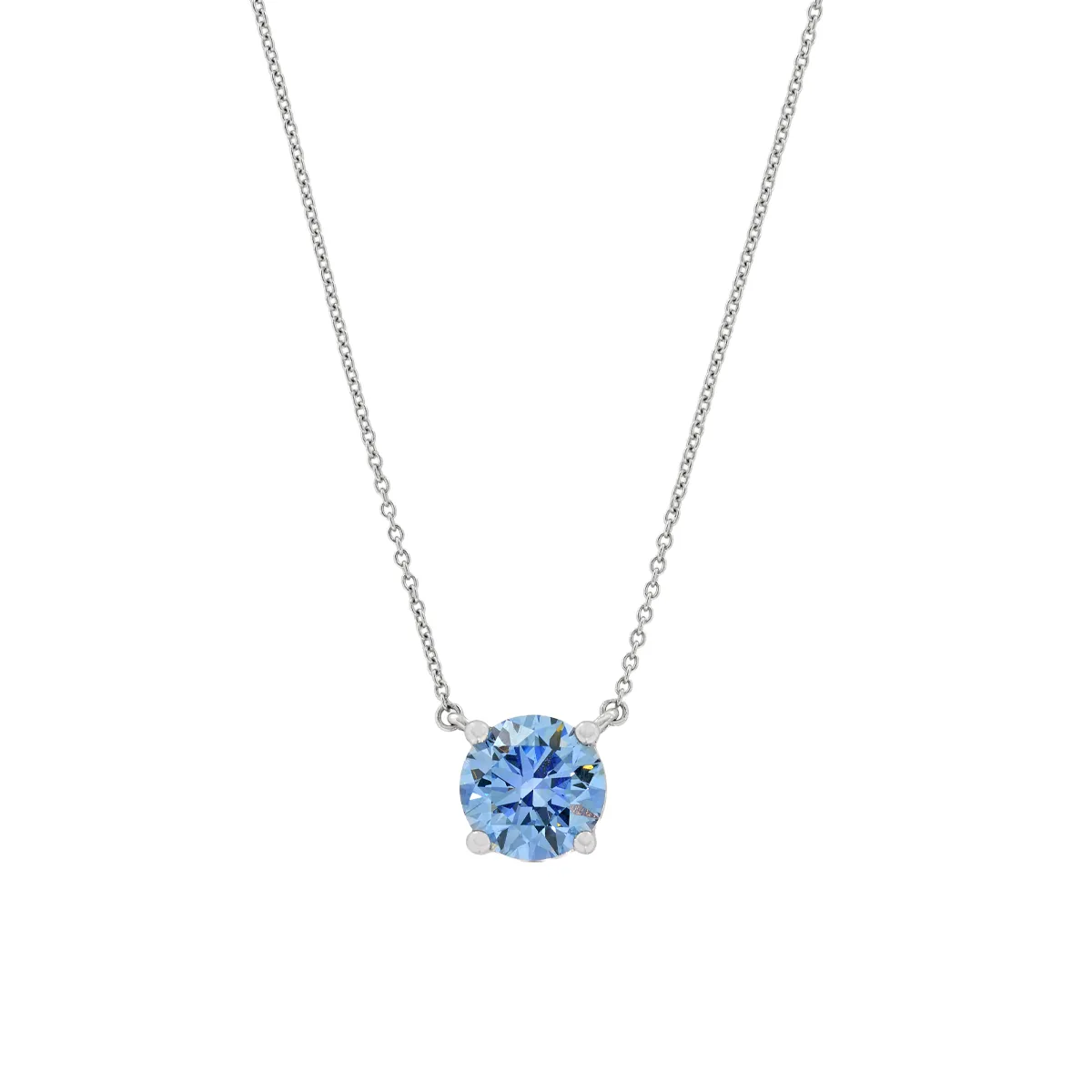 Gargantilla en oro blanco de 18 Kilates, Uñas, con diamante laboratorio central de 1.00 Ct, 45 cm. de largo, 0.50 mm. de ancho