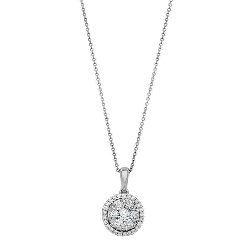 Gargantilla en oro blanco de 18 Kilates, Uñas+decoración, con diamantes de 0.40 Ct, 42 cm. de largo, 0.50 mm. de ancho, de la coleccion Flores para ti