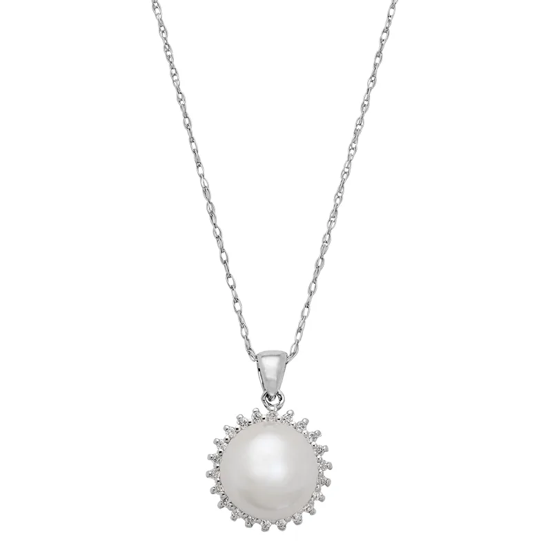 Gargantilla en oro blanco de 18 Kilates, con perla central de 7 mm de ancho aprox y decoración en diamantes de 0.07 Ct, 45 cm. de largo, 0.50 mm. de ancho
