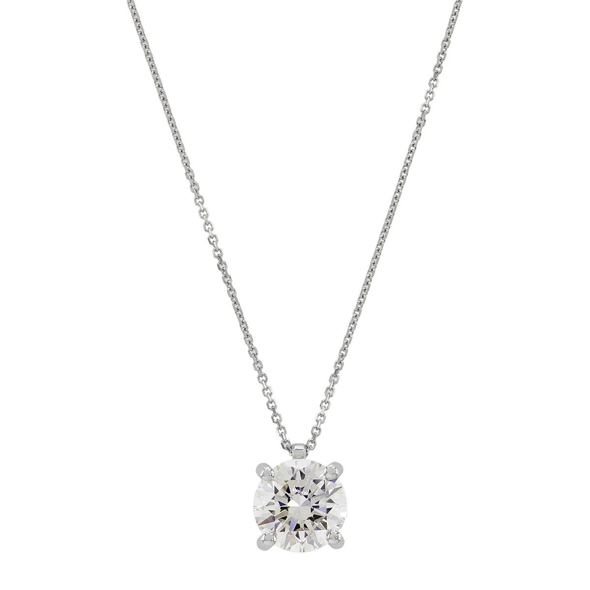 Gargantilla en oro blanco de 18 Kilates, Uñas, con diamante laboratorio central de 2.00 Ct, 42 cm. de largo, 0.50 mm. de ancho