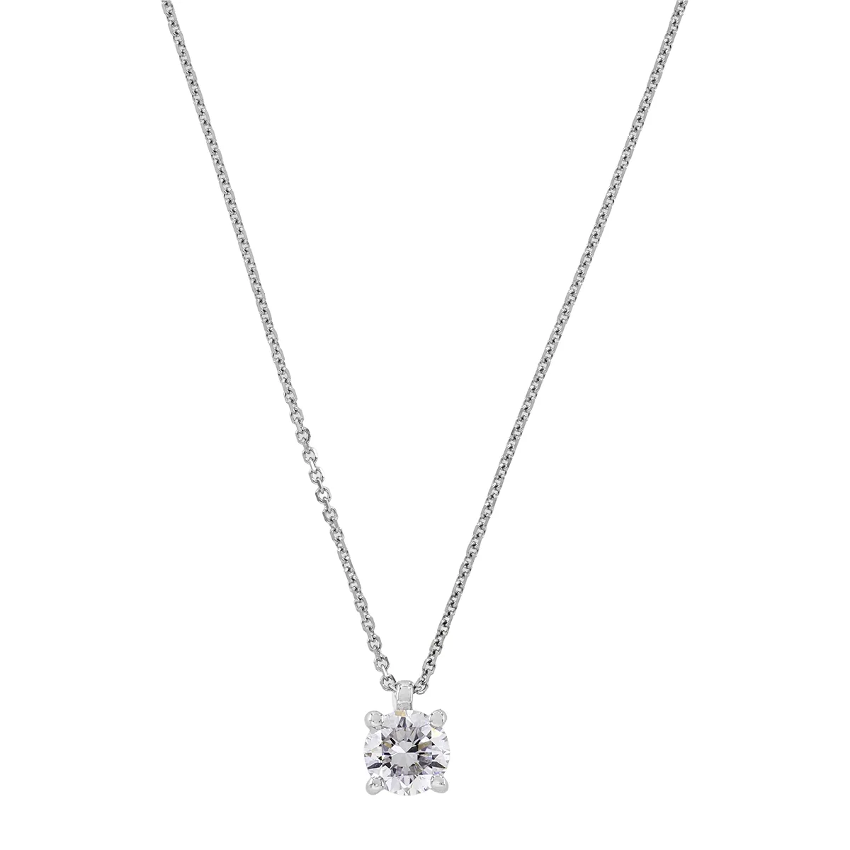 Gargantilla en oro blanco de 18 Kilates, Uñas, con diamante laboratorio central de 0.50 Ct, 42 cm. de largo, 0.50 mm. de ancho