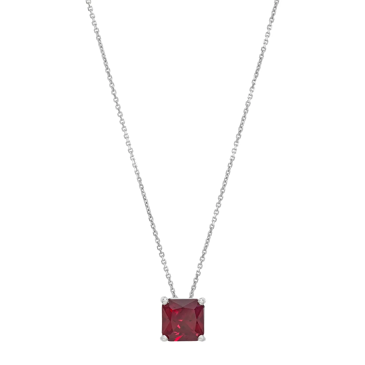 Gargantilla en oro blanco de 18 Kilates, Uñas, con ruby laboratorio central de 1.20 Ct, 42 cm. de largo, 0.50 mm. de ancho