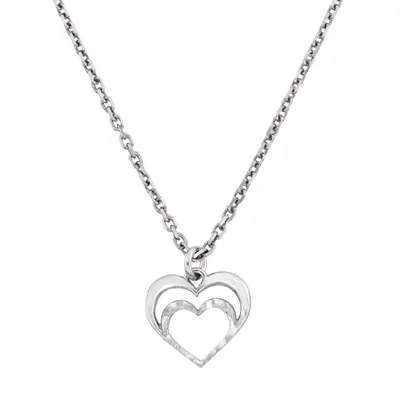 Gargantilla en plata Ley 925 con visos, Corazón, 40 cm. de largo, 1 mm. de ancho, de la coleccion Sueños