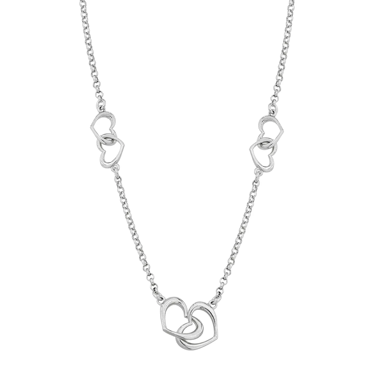 Gargantilla en plata Ley 925, Corazón, 45 cm. de largo, 1.50 mm. de ancho, de la coleccion Sueños