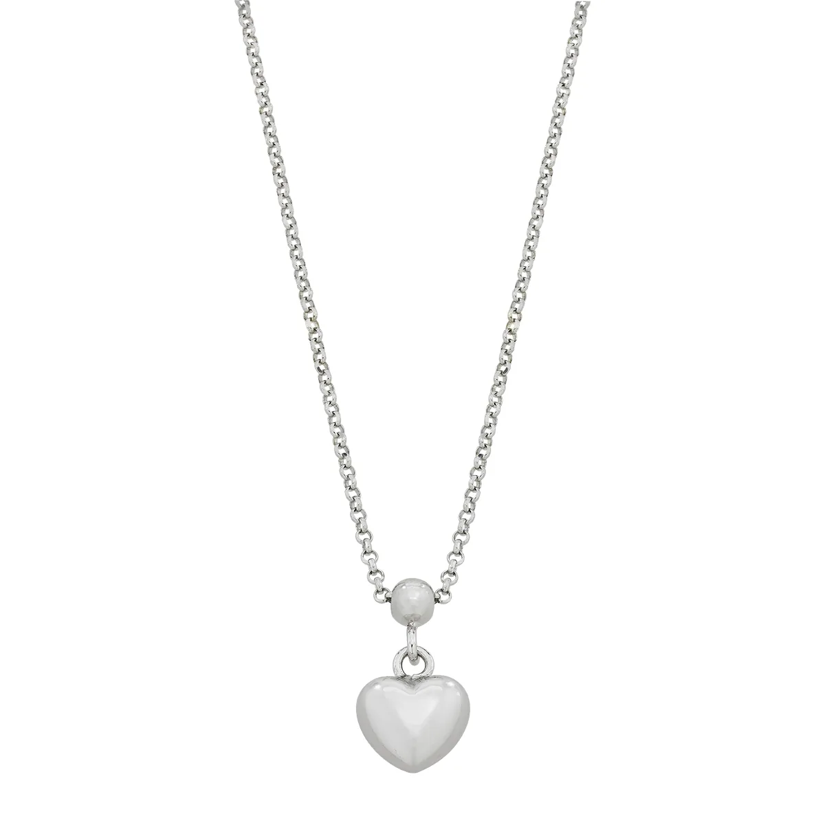 Gargantilla en plata Ley 925, Corazón, 45 cm. de largo, 1.50 mm. de ancho, de la coleccion Sueños