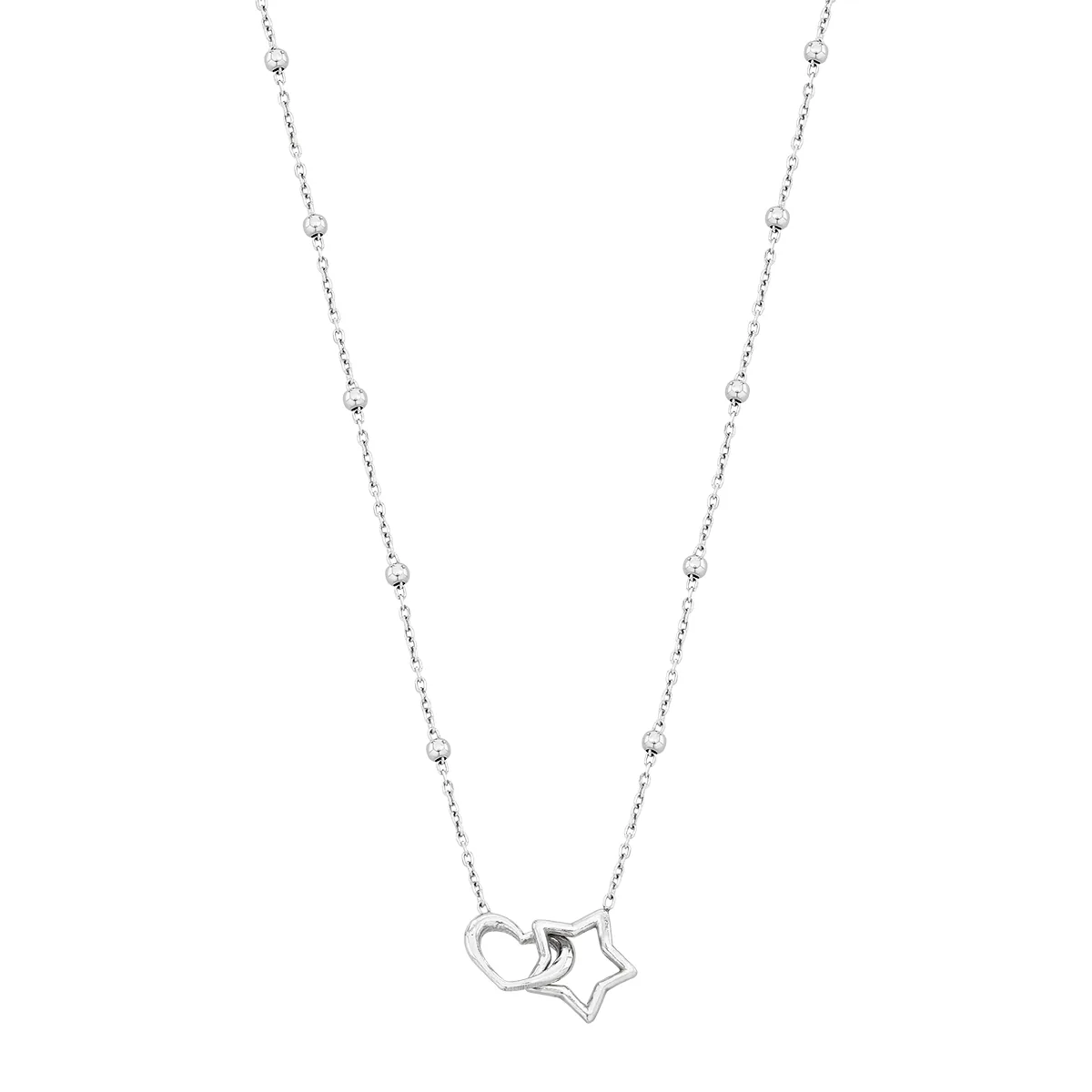 Gargantilla en plata Ley 925, Corazón, 45 cm. de largo, 0.50 mm. de ancho, de la coleccion Sueños
