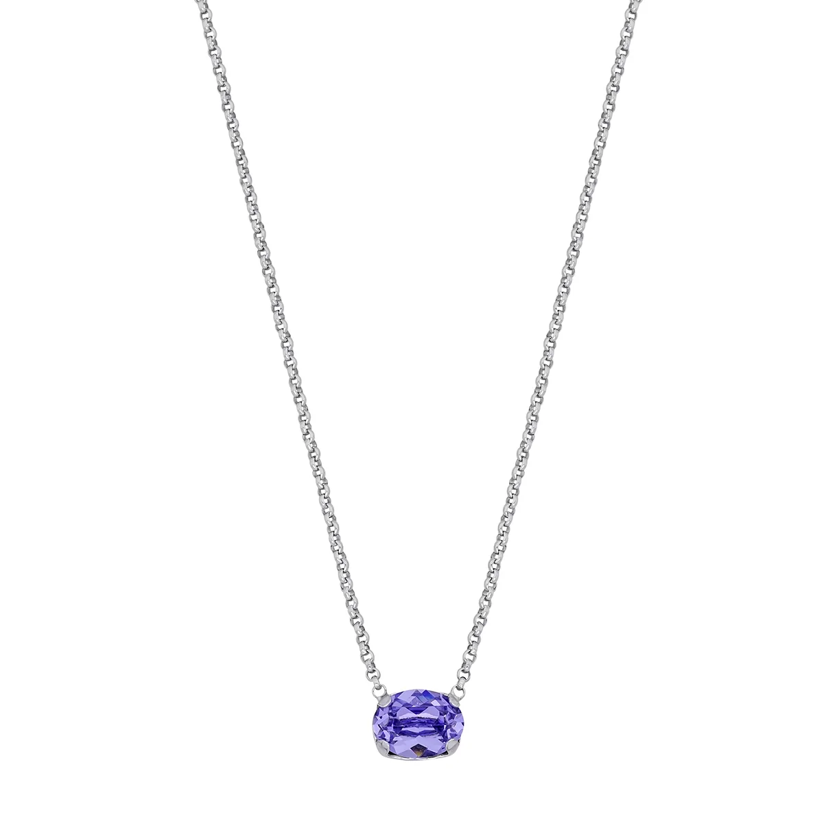 Gargantilla en plata Ley 925, Uñas, con cristal central, 40 cm. de largo, 1 mm. de ancho, de la coleccion Sueños