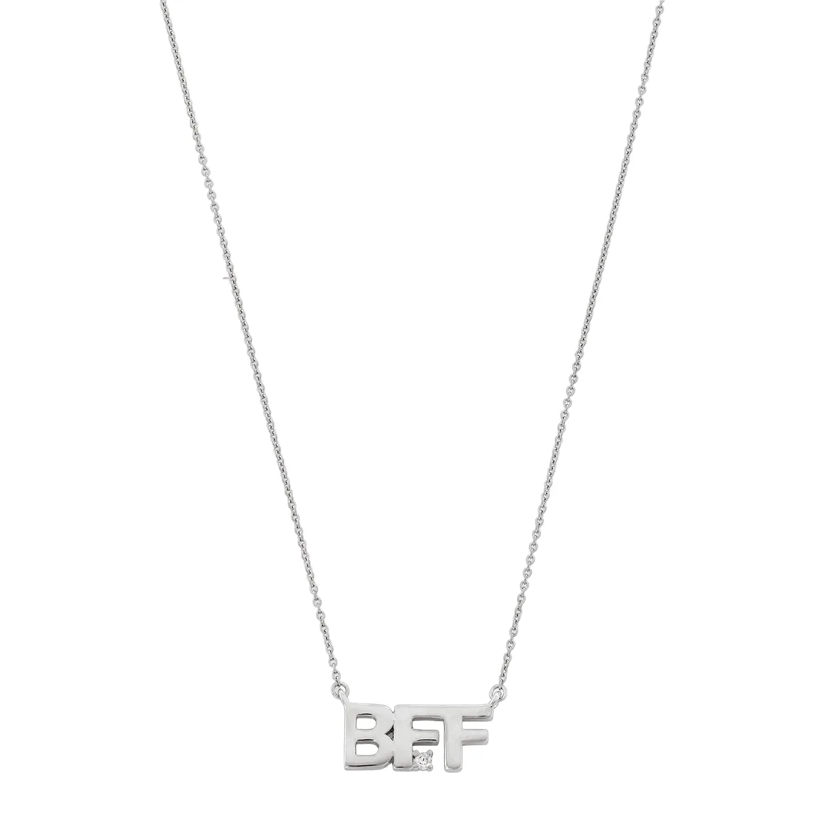 Gargantilla en plata Ley 925, con zircón central, 40 cm. de largo, 1 mm. de ancho