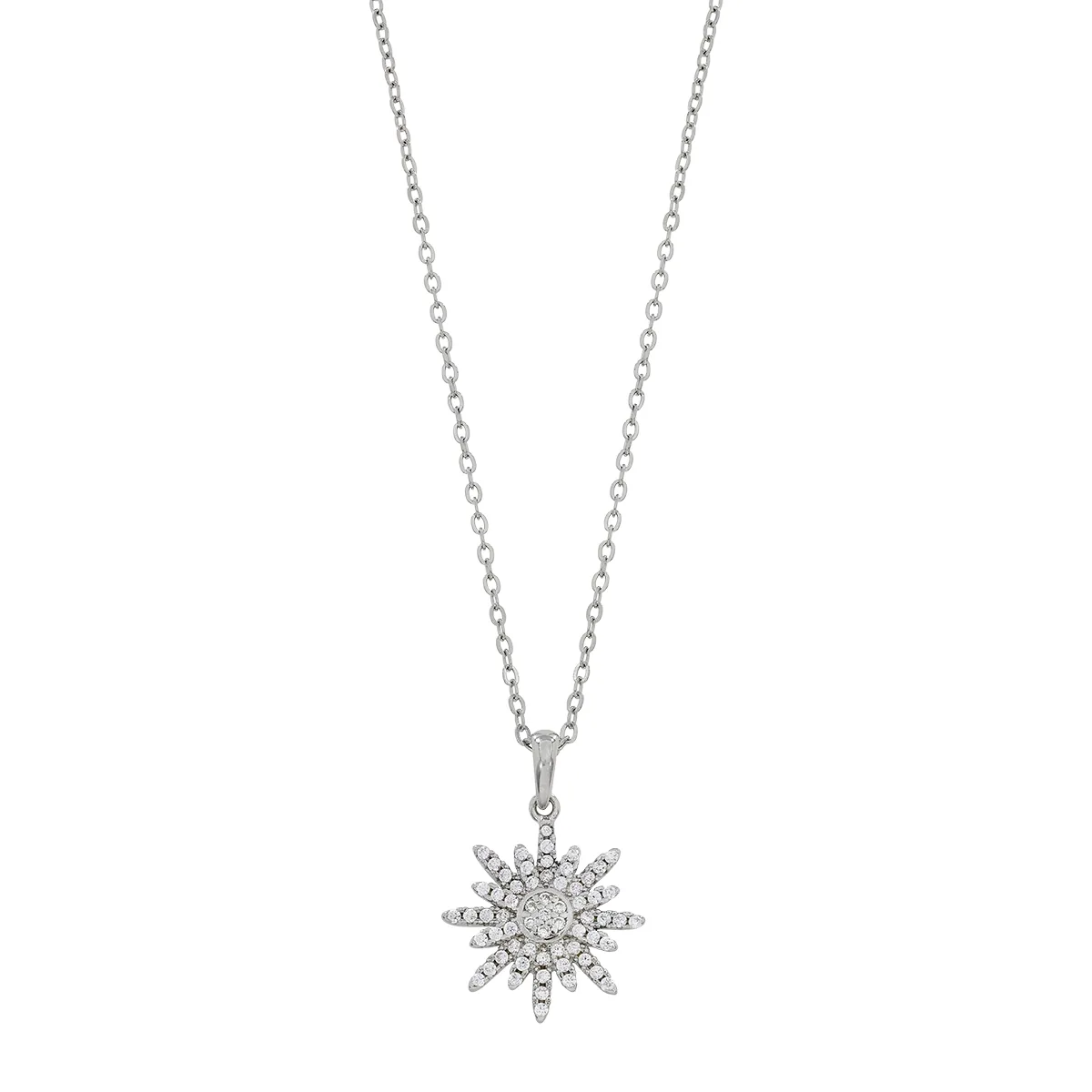 Gargantilla en plata Ley 925, Estrella, con cristales, 42 cm. de largo, 1 mm. de ancho, de la coleccion Sueños