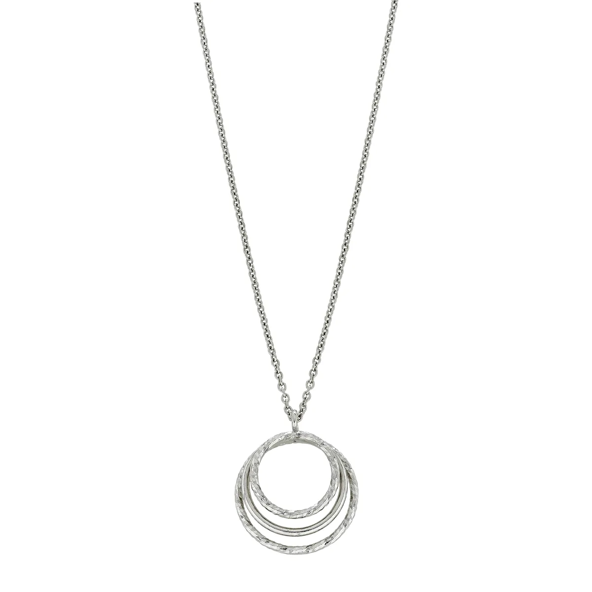 Gargantilla en plata Ley 925 con visos, Figuras geométricas, 45 cm. de largo, 0.50 mm. de ancho, de la coleccion Sueños