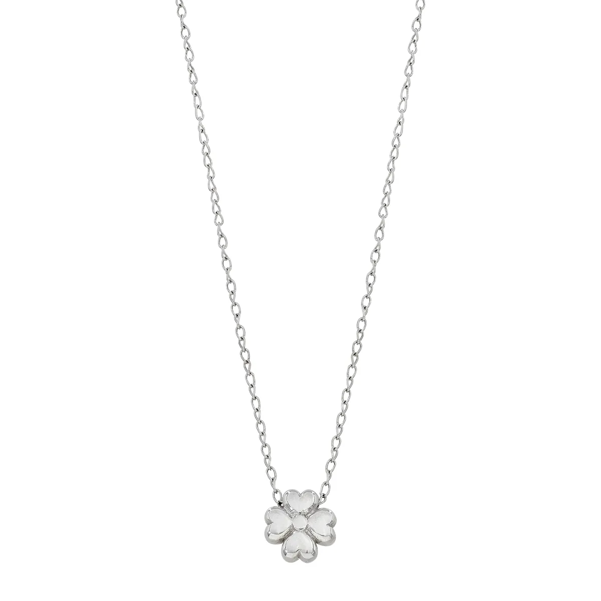 Gargantilla en plata Ley 925, Flores, 45 cm. de largo, 1 mm. de ancho, de la coleccion Sueños