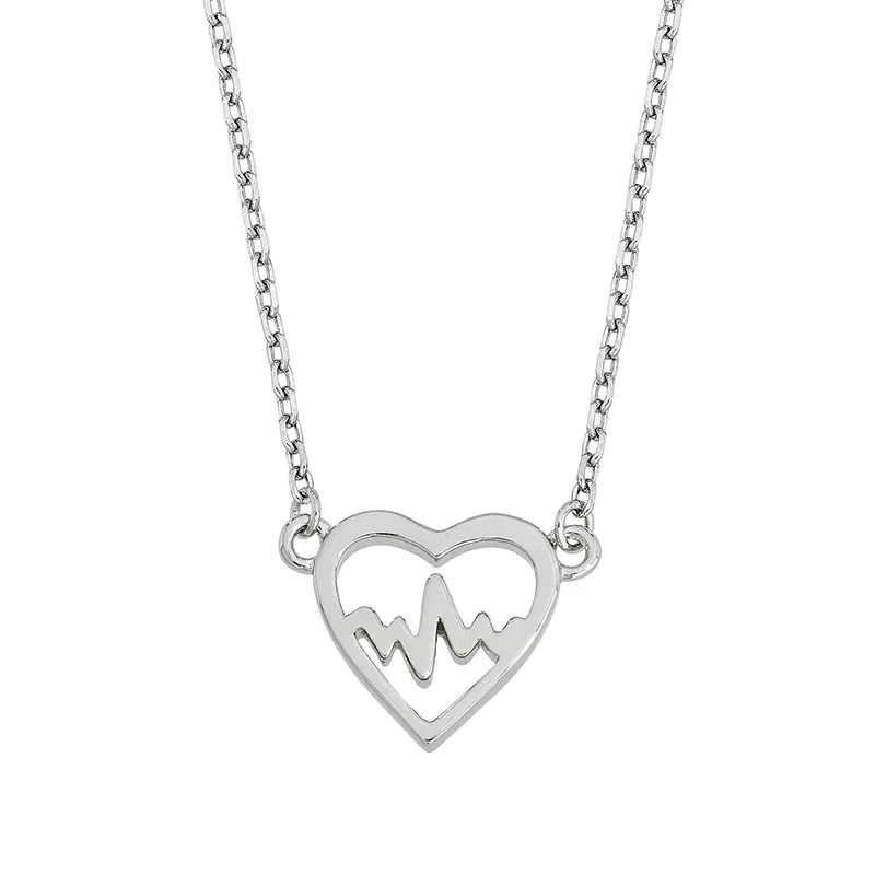 Gargantilla en plata Ley 925, Corazón, 45 cm. de largo, 1 mm. de ancho, de la coleccion Sueños
