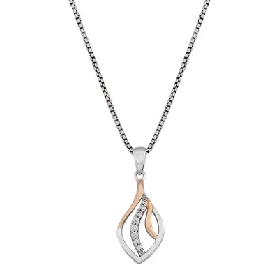 Gargantilla en plata Ley 925, Hoja, con zircones, 42 cm. de largo, 1 mm. de ancho, de la coleccion Sueños